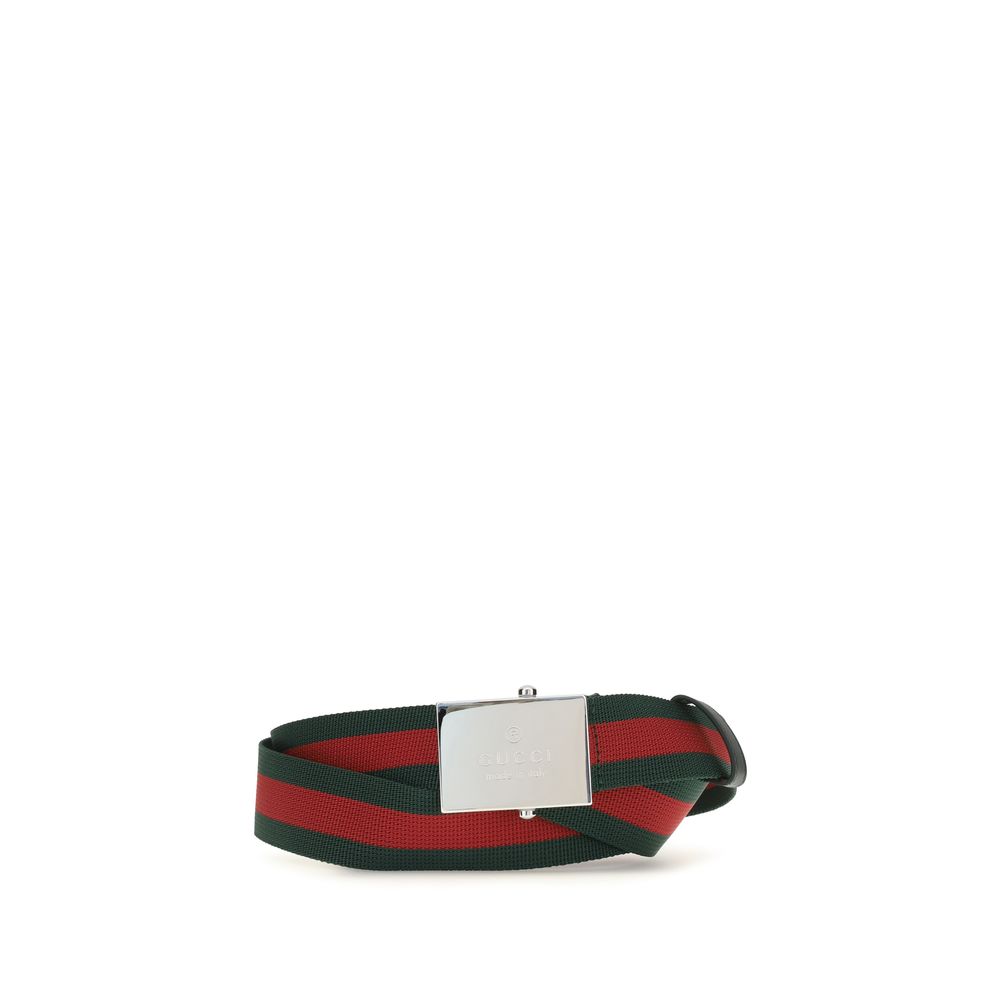 Gucci Multicolor Cotton Web Ribbon Belt
