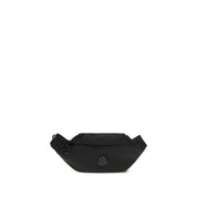 Moncler Black Nylon Fanny Pack with Textured Logo