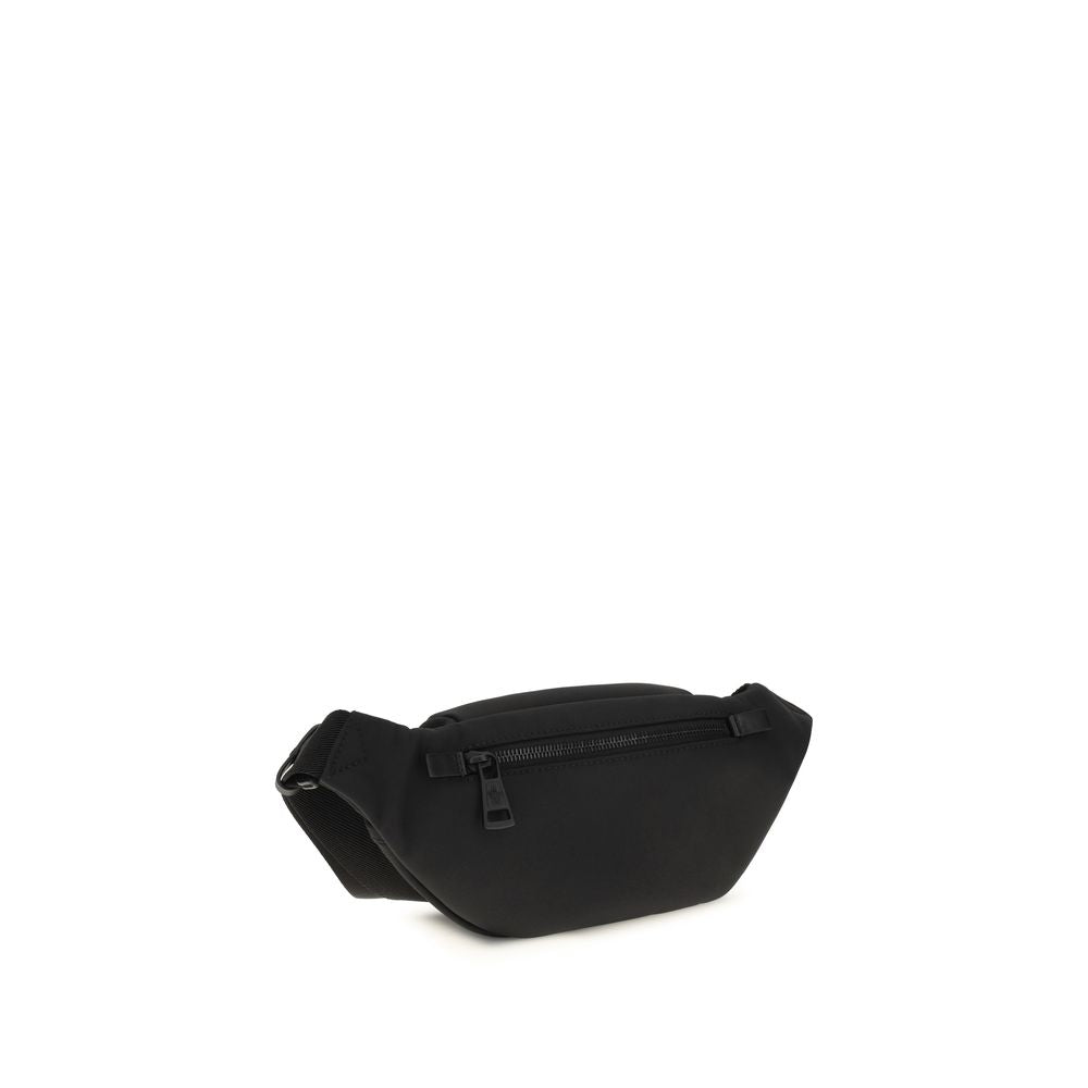 Moncler Black Nylon Fanny Pack with Textured Logo