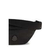 Moncler Black Nylon Fanny Pack with Textured Logo