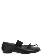 MM6 Maison Margiela Black Leather Ballet Flats