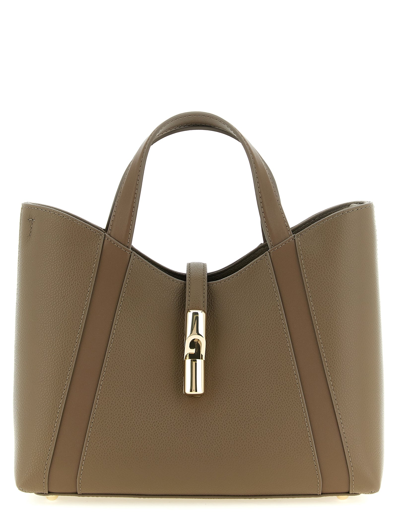 Furla Gray Calfskin Tote Bag