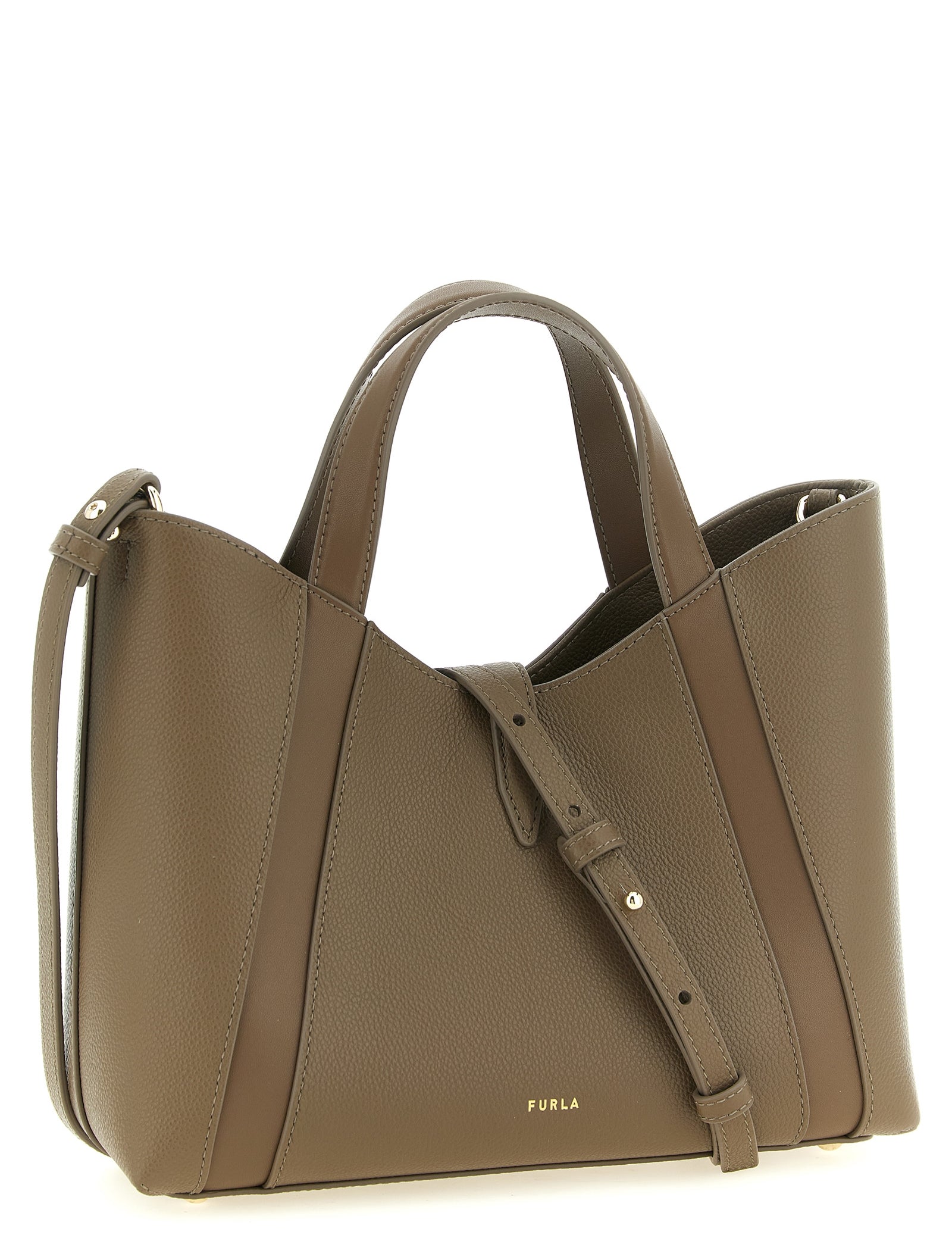 Furla Gray Calfskin Tote Bag