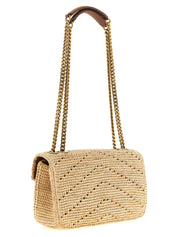 Saint Laurent Beige Raffia Shoulder Bag