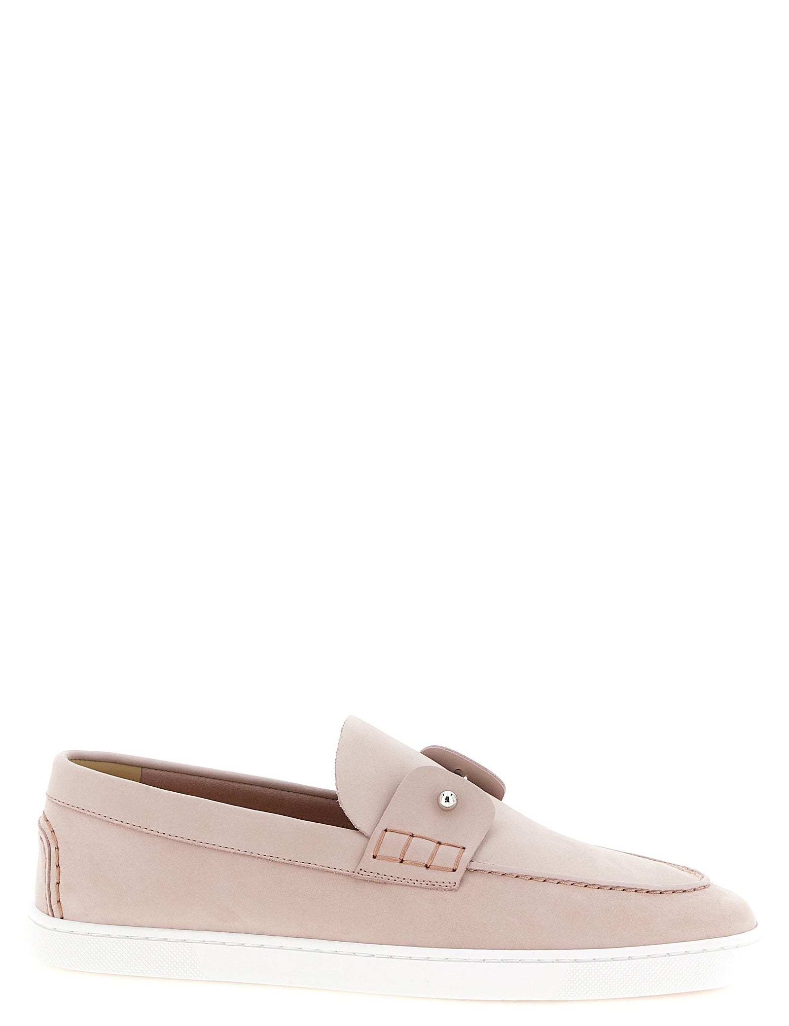 Christian Louboutin Pink Calfskin Slip-On Loafers
