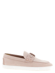 Christian Louboutin Pink Calfskin Slip-On Loafers