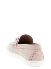 Christian Louboutin Pink Calfskin Slip-On Loafers