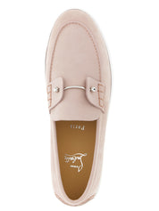 Christian Louboutin Pink Calfskin Slip-On Loafers