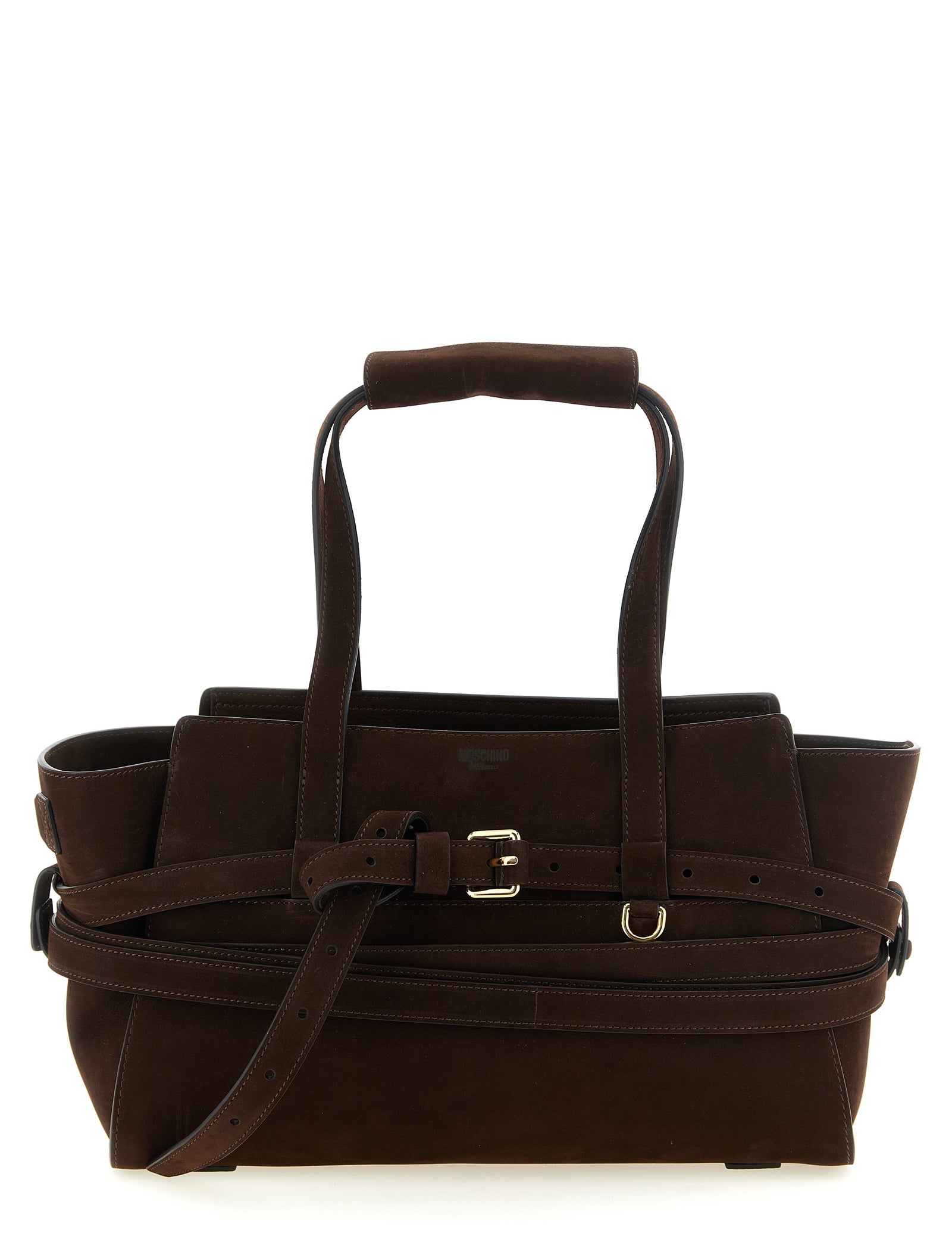 Moschino Brown Calfskin Handbag