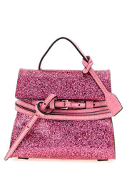 Moschino Pink Glitter Leather Small Handbag