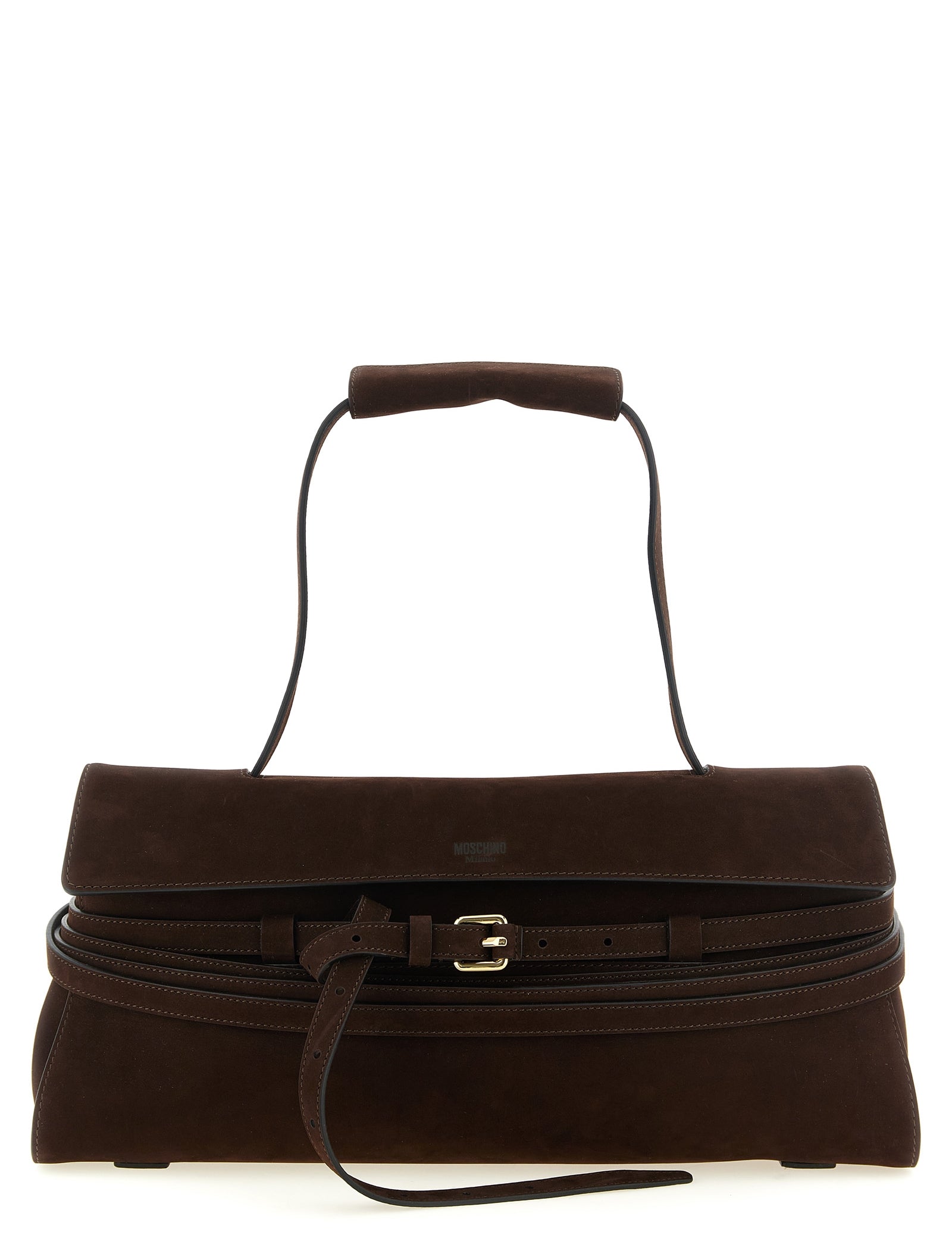 Moschino Dark Brown Calfskin Shoulder Bag
