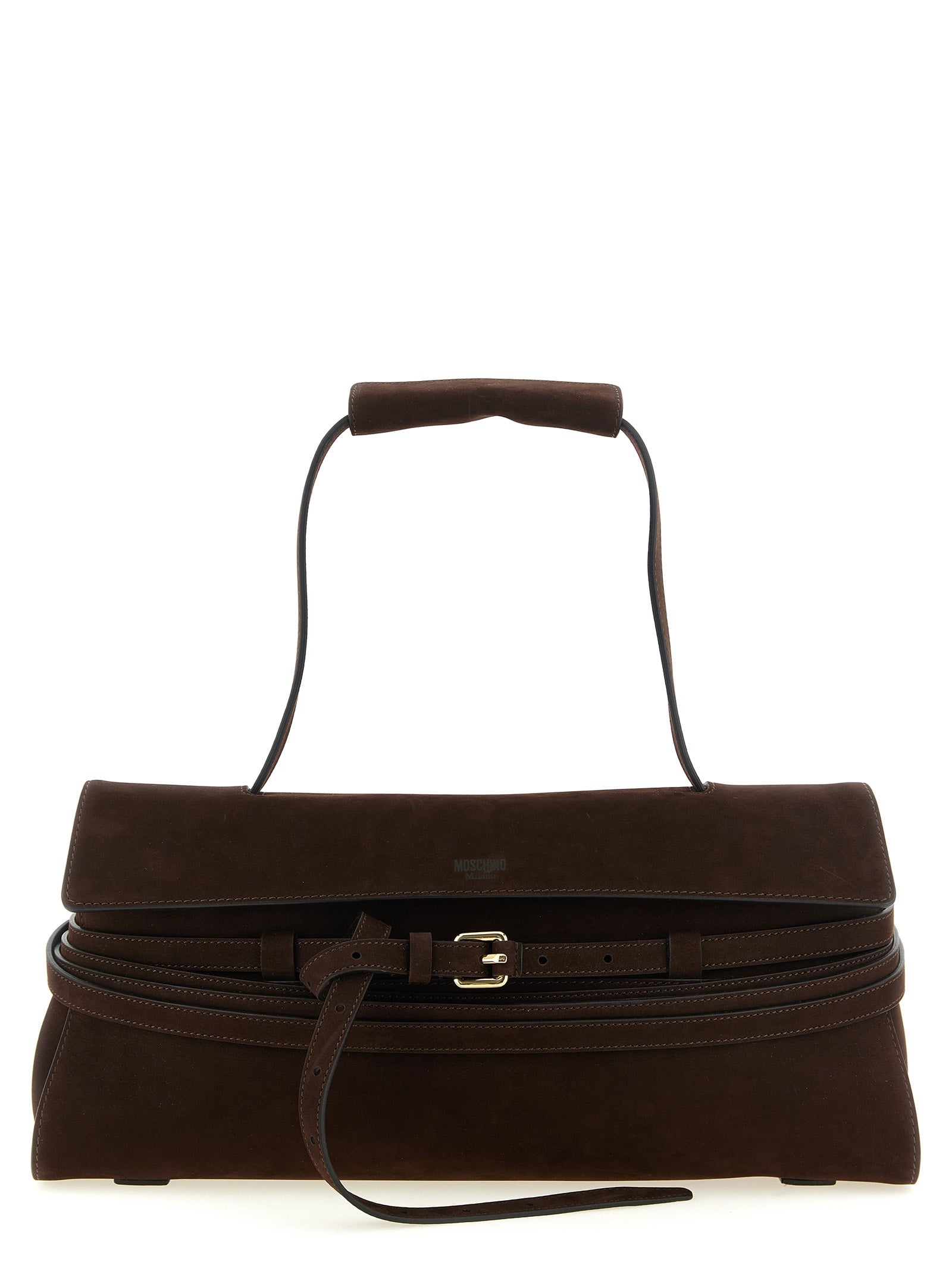 Moschino Dark Brown Calfskin Shoulder Bag