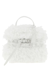 Moschino Ice White Leather Small Handbag