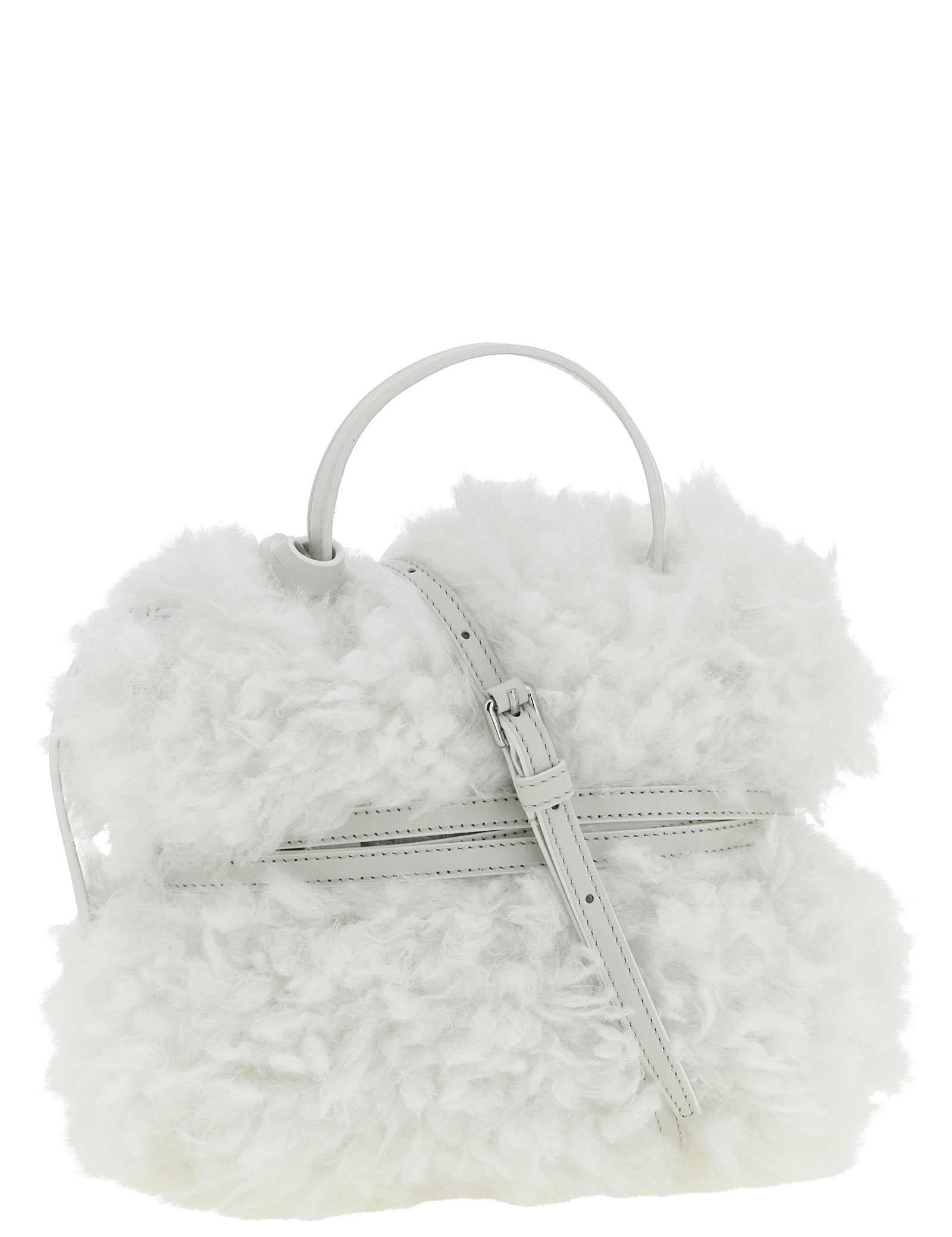 Moschino Ice White Leather Small Handbag