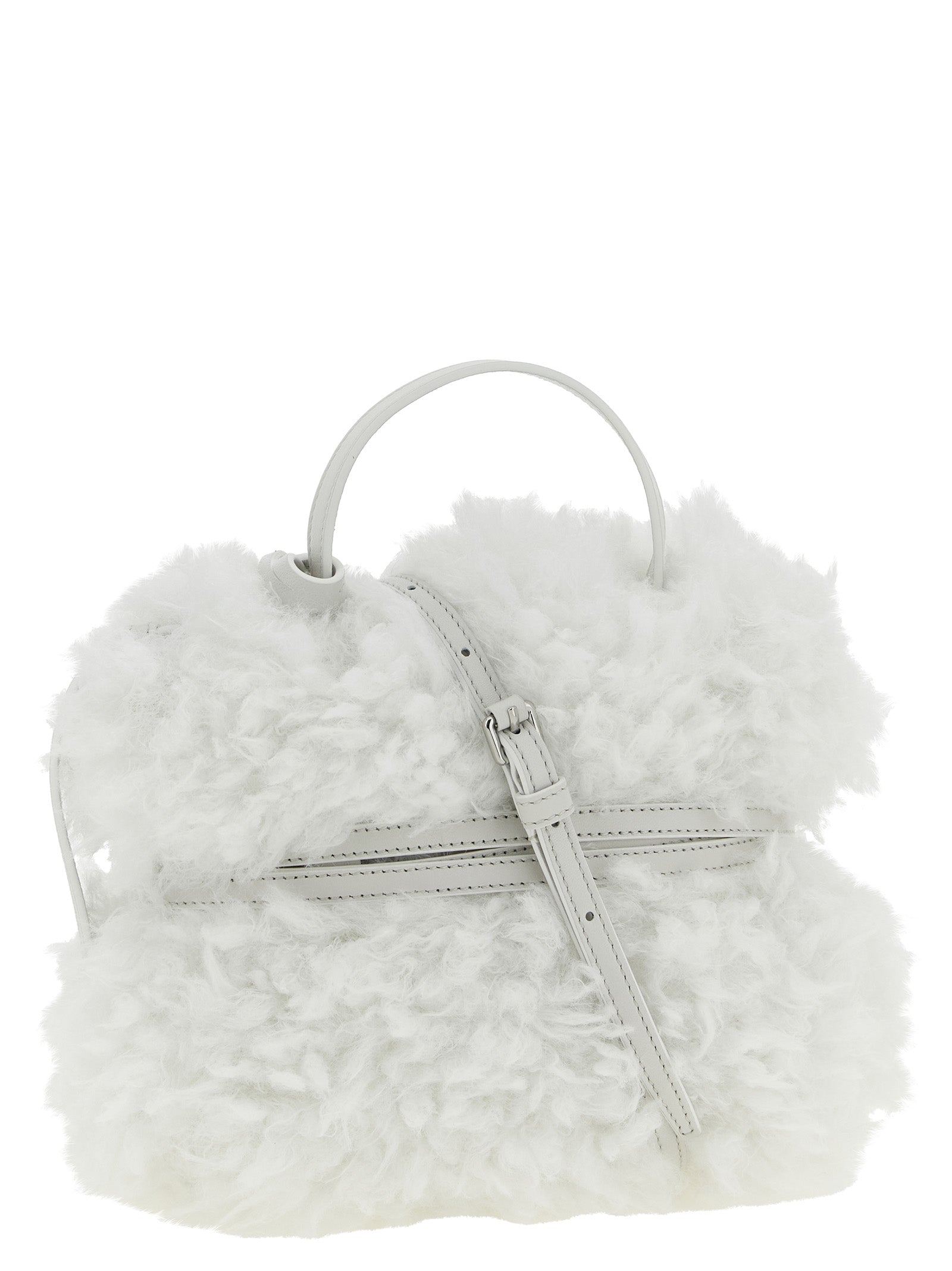 Moschino Ice White Leather Small Handbag