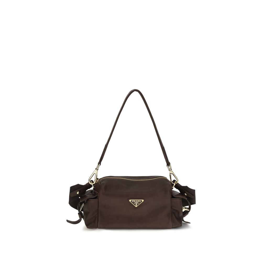 Prada Brown Napa Leather Shoulder Bag