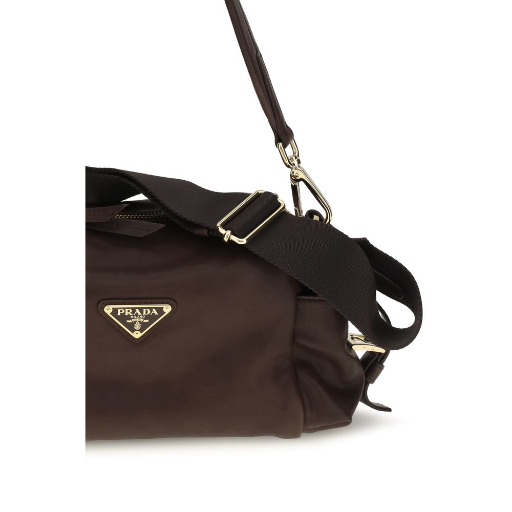 Prada Brown Napa Leather Shoulder Bag