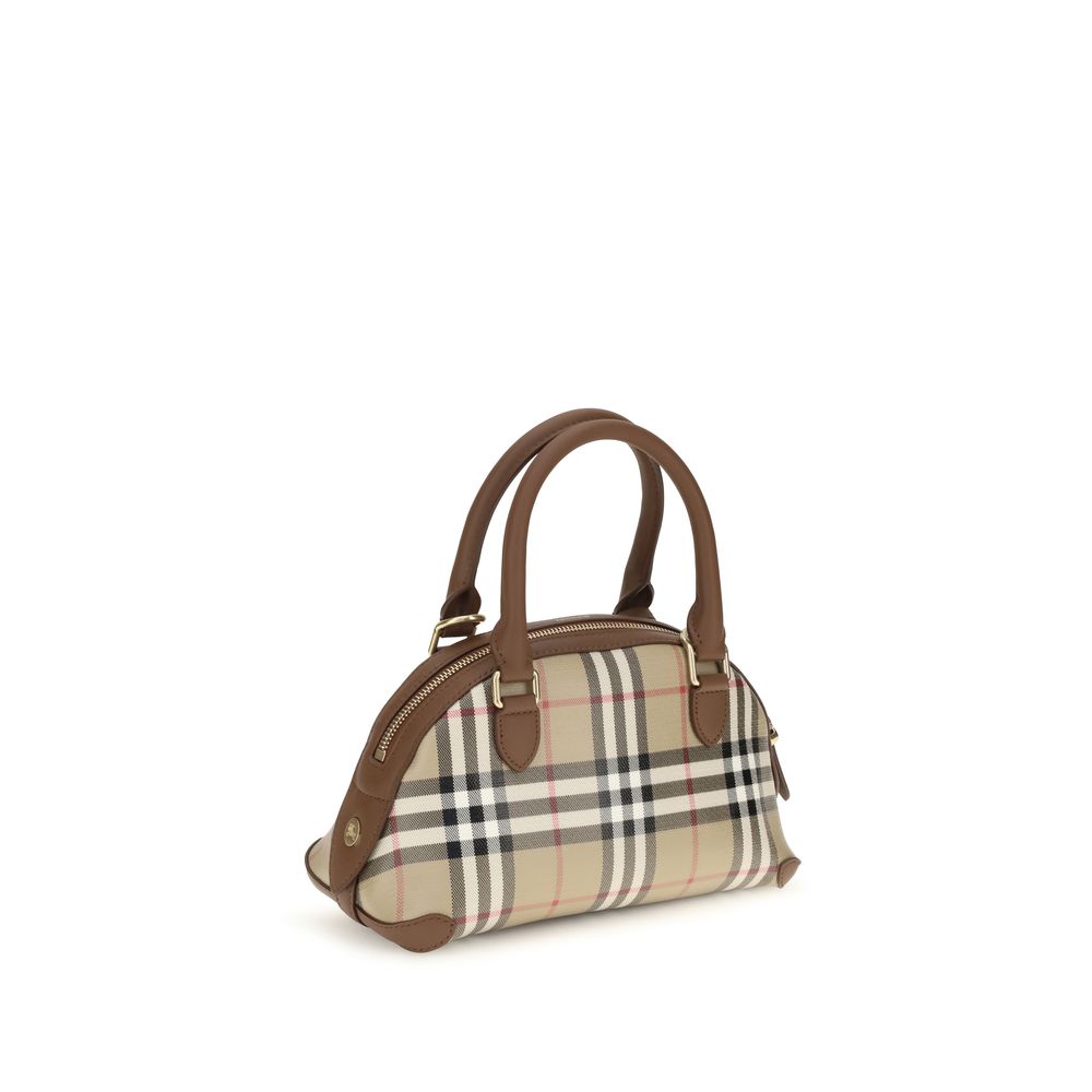 Burberry Beige Canvas Top Handle Bag
