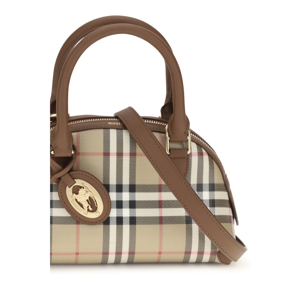 Burberry Beige Canvas Top Handle Bag