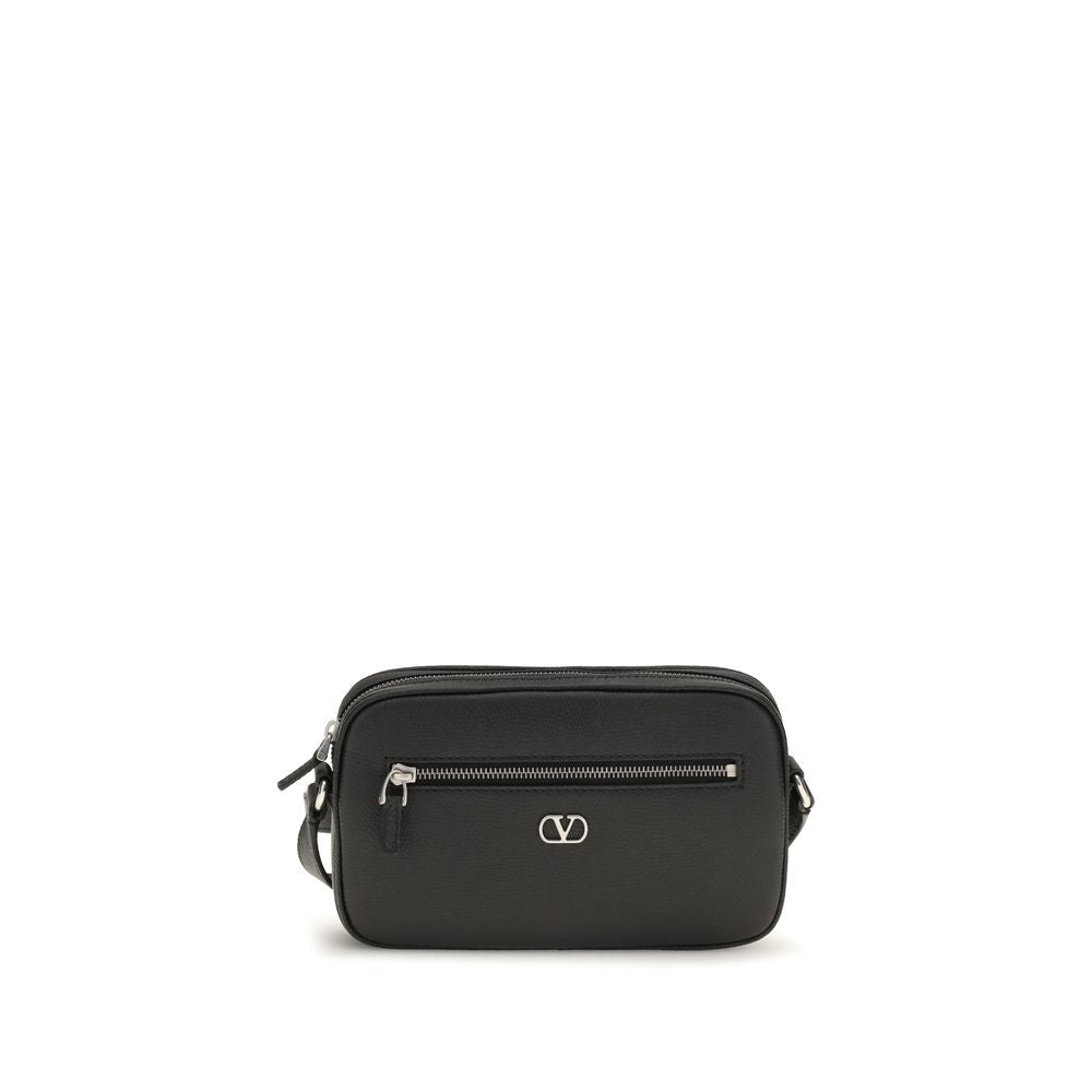 Valentino Garavani Black Calf Leather Crossbody Bag