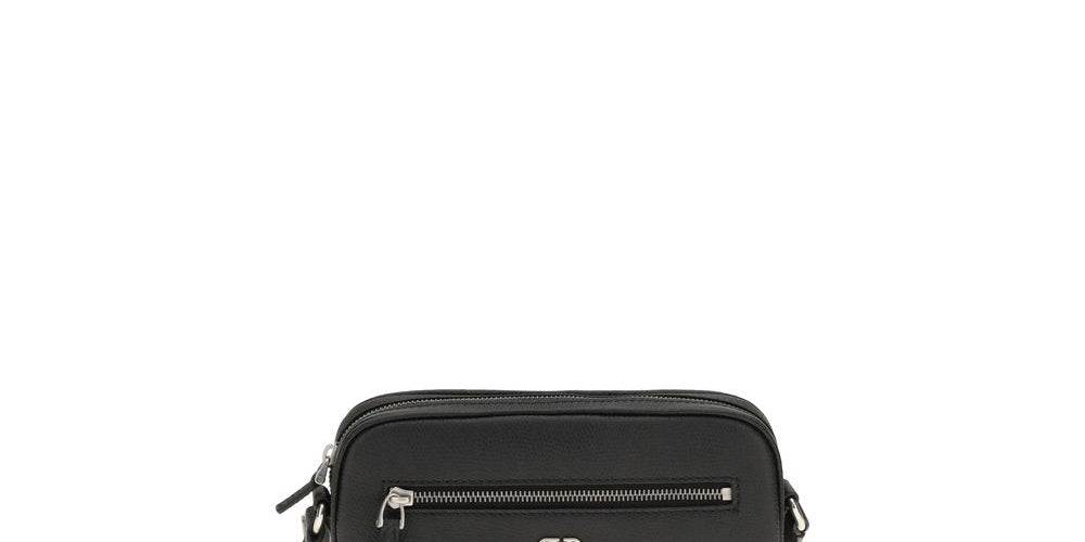 Valentino Garavani Black Calf Leather Crossbody Bag