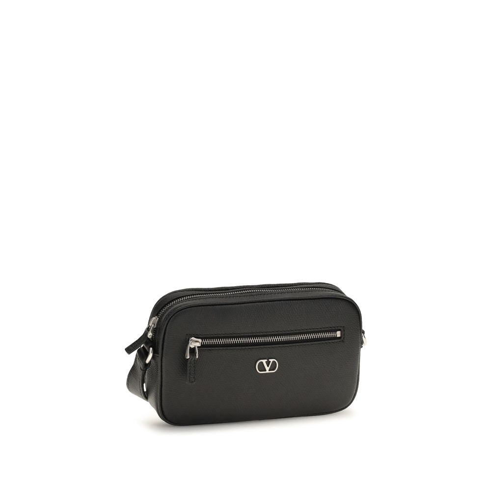 Valentino Garavani Black Calf Leather Crossbody Bag