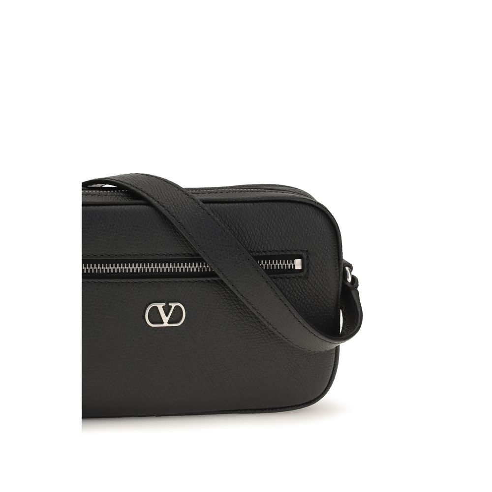 Valentino Garavani Black Calf Leather Crossbody Bag