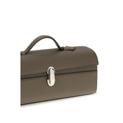 Savette Brown Calf Leather Shoulder Bag