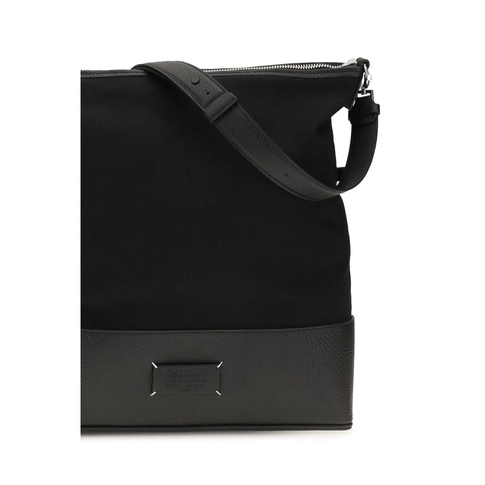 Maison Margiela Black Calf Leather Hobo Shoulder Bag