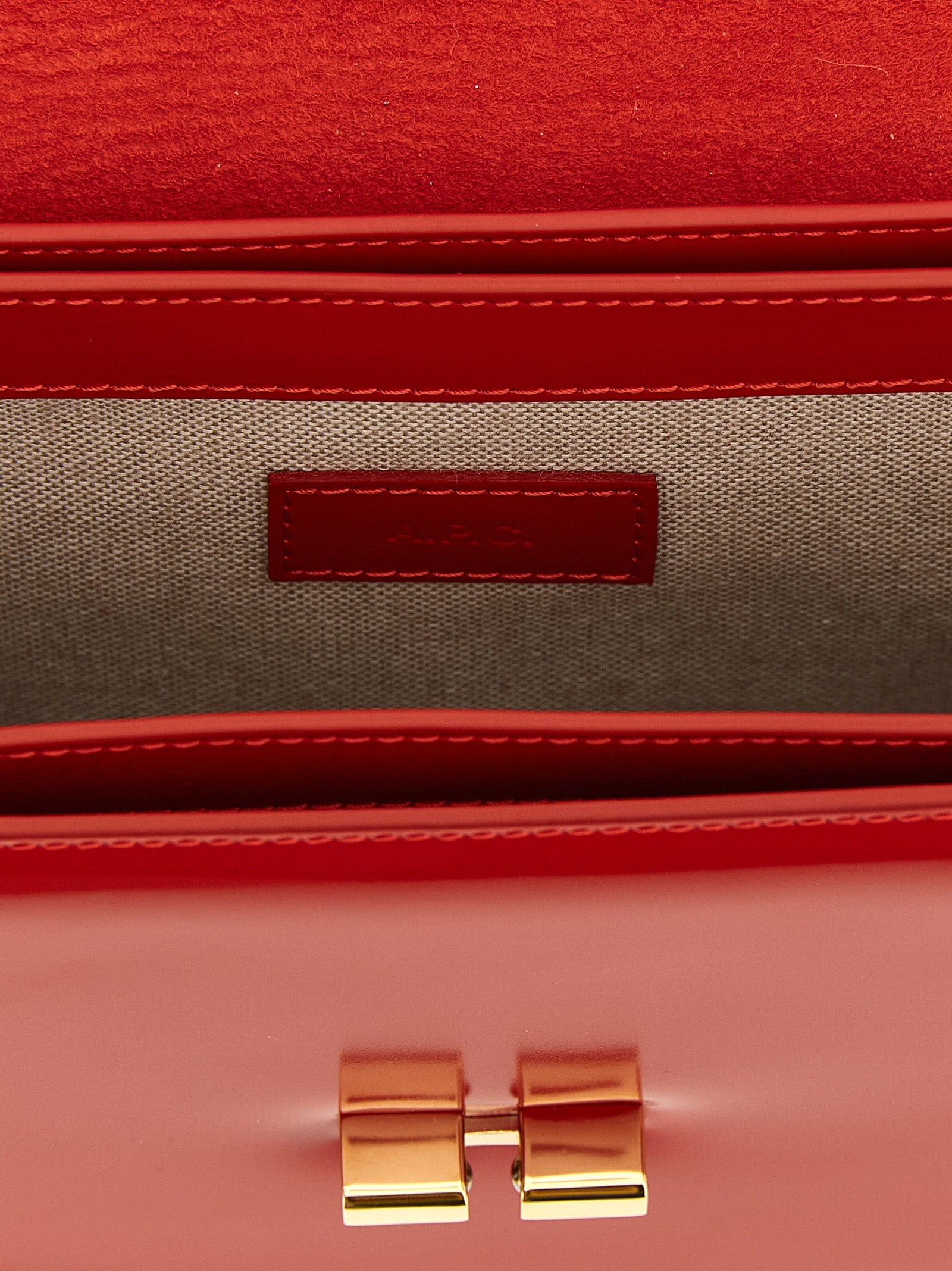 A.P.C. Red Cowhide Crossbody Bag