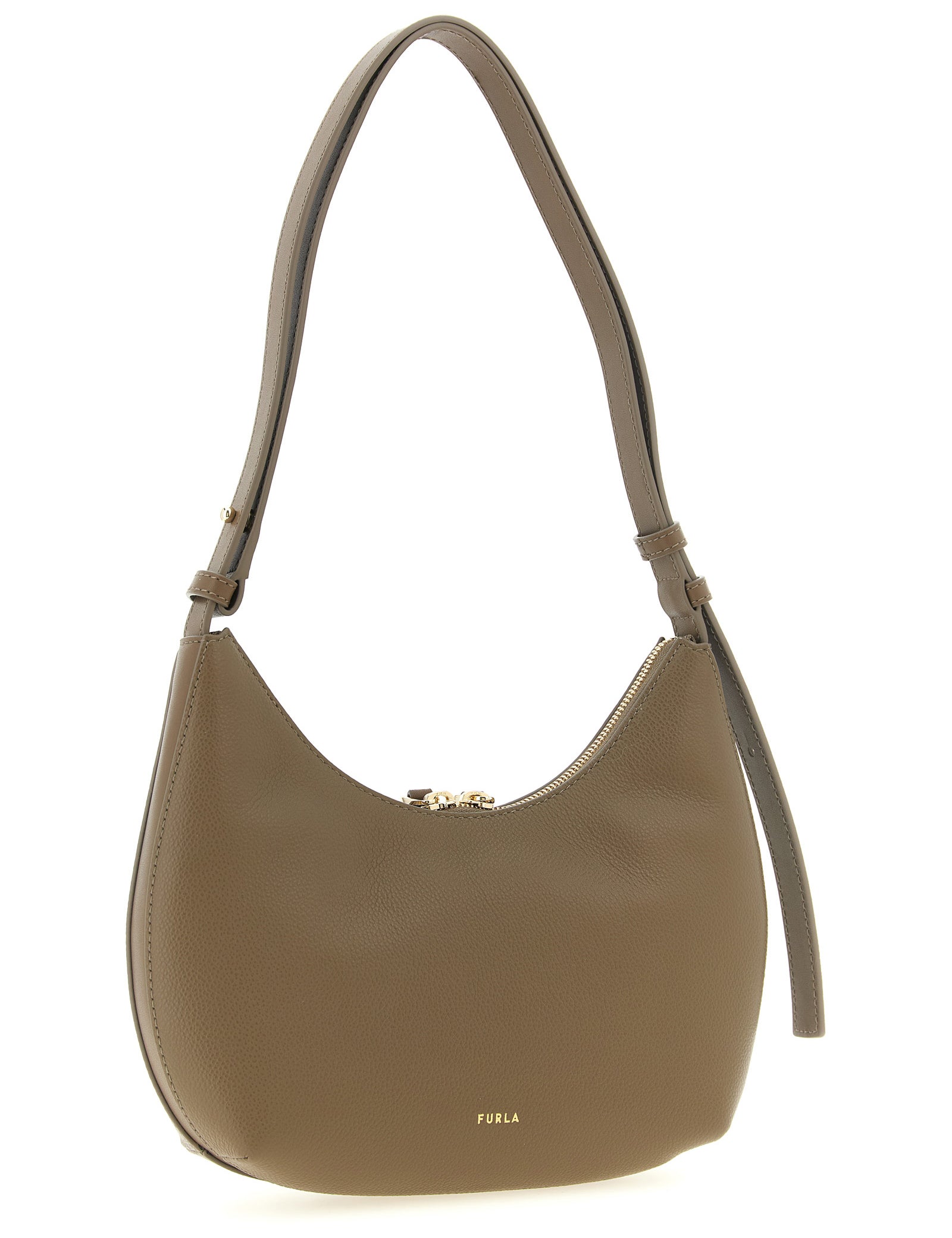 Furla Beige Calfskin Shoulder Bag