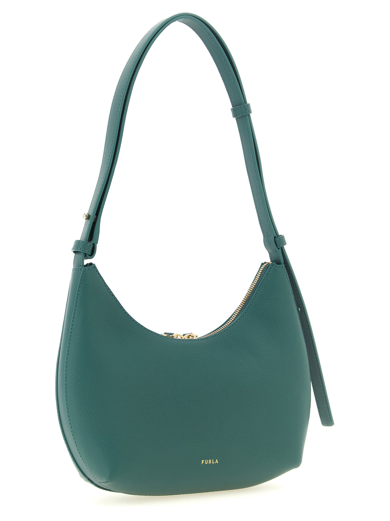 Furla Green Calfskin Shoulder Bag