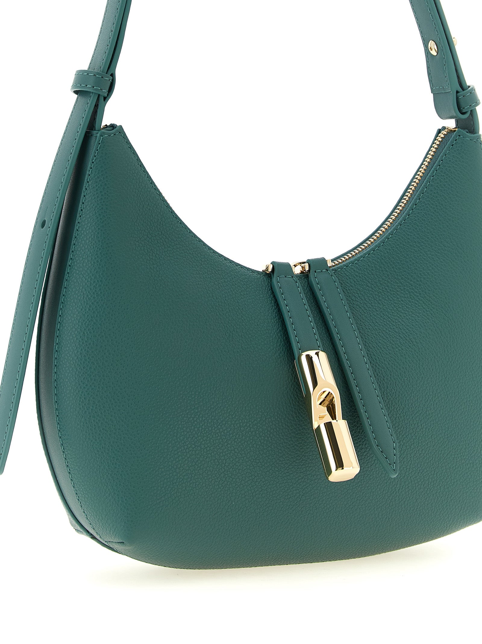Furla Green Calfskin Shoulder Bag