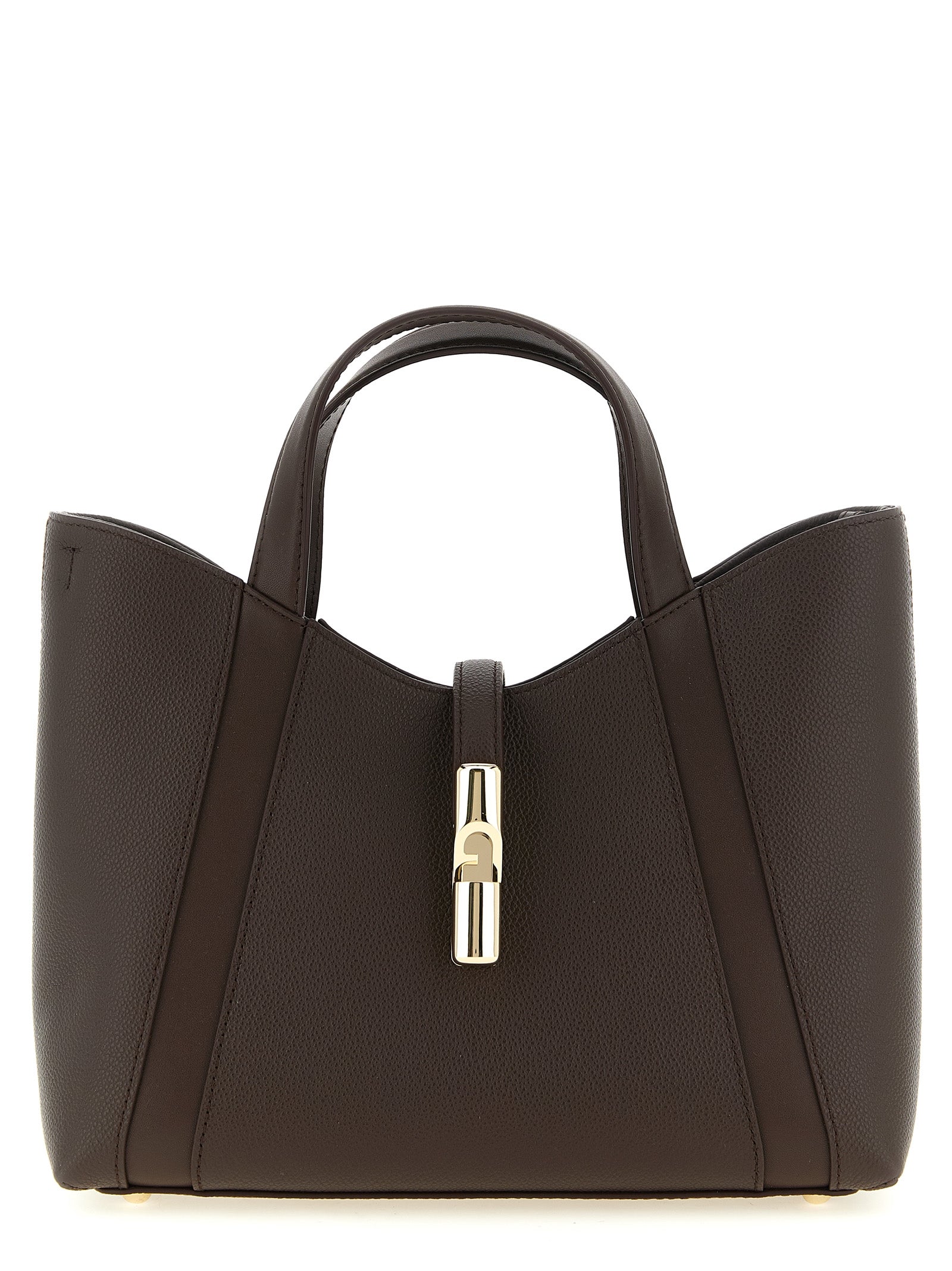 Furla Dark Brown Calfskin Tote Bag