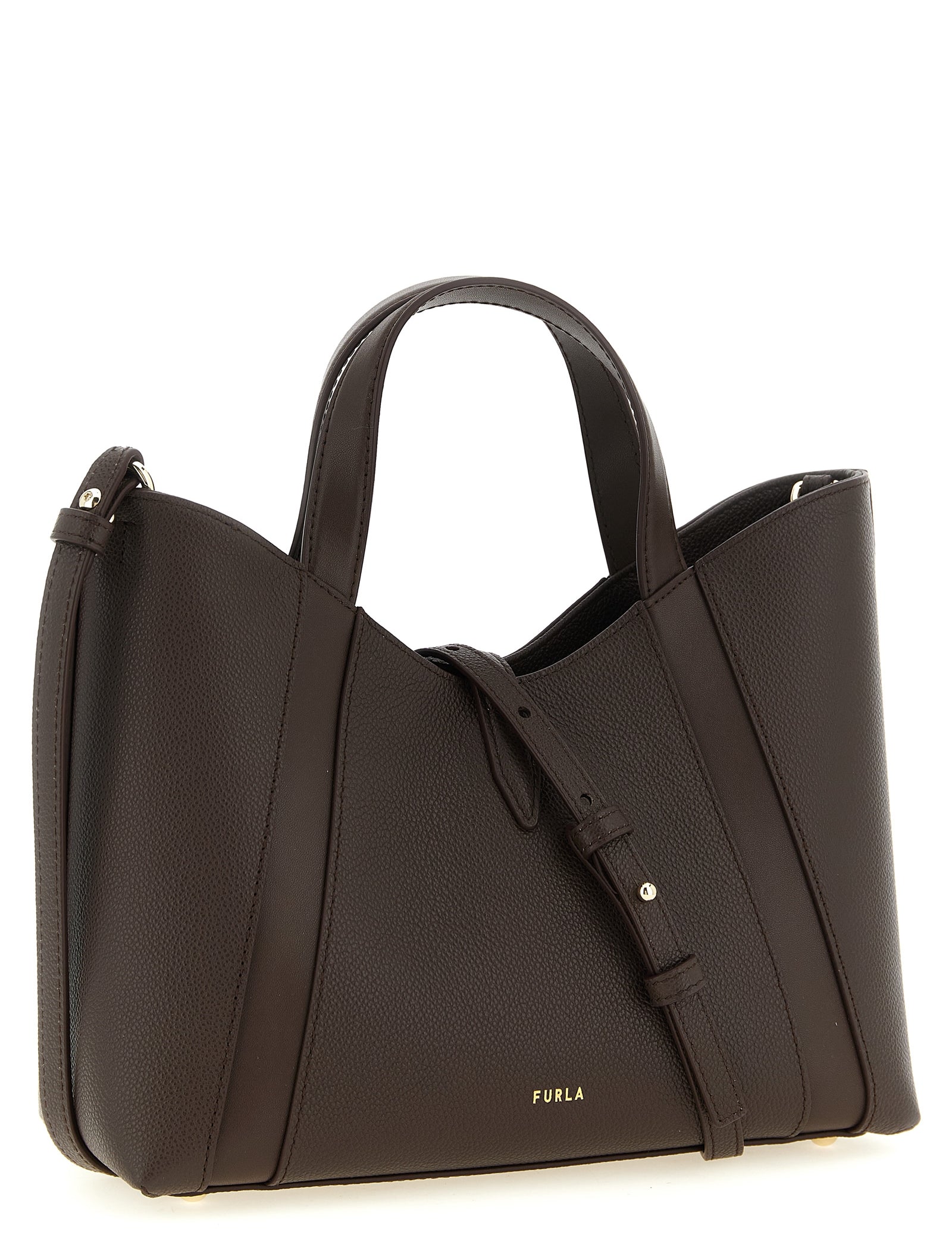 Furla Dark Brown Calfskin Tote Bag