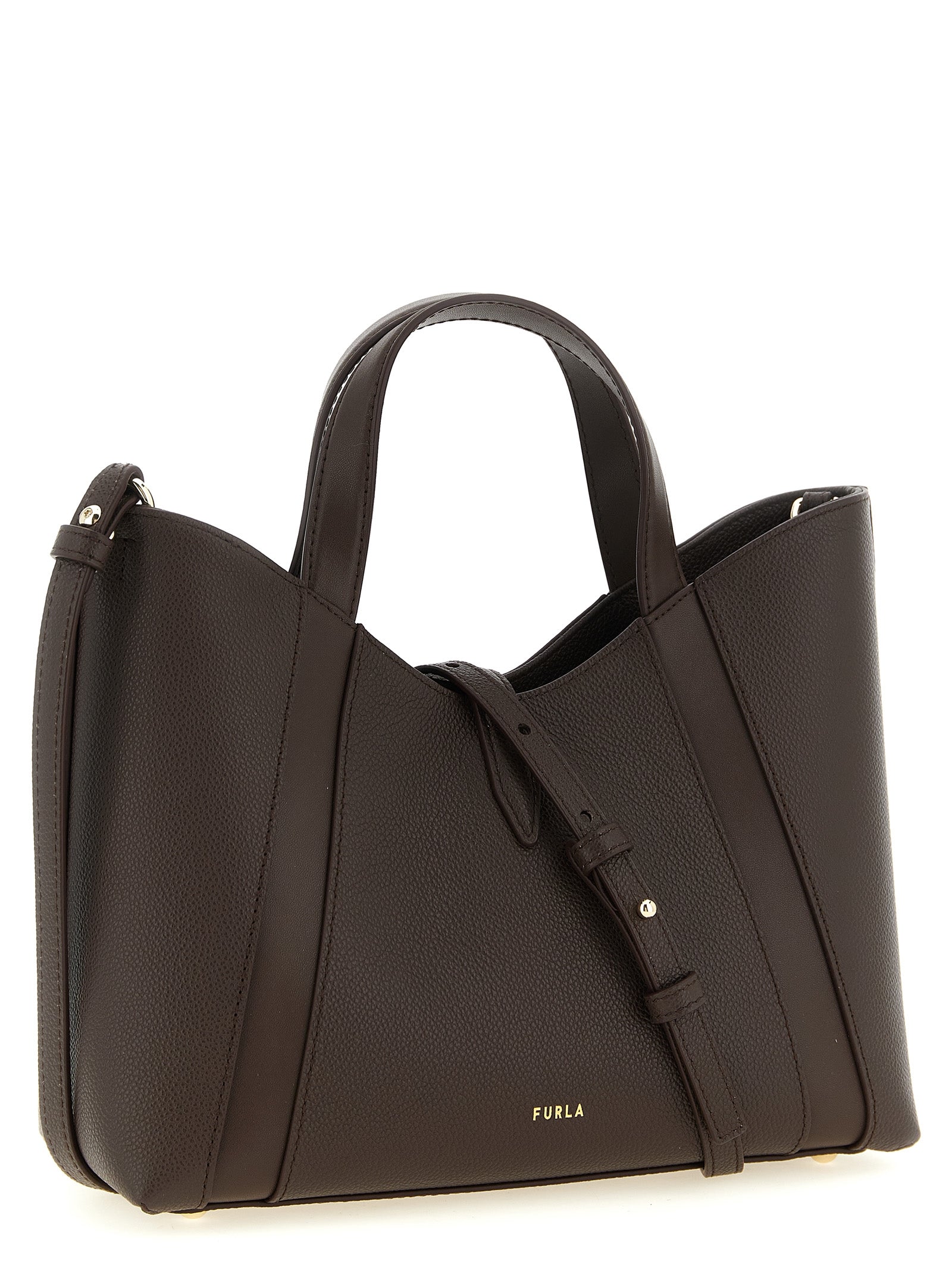 Furla Dark Brown Calfskin Tote Bag