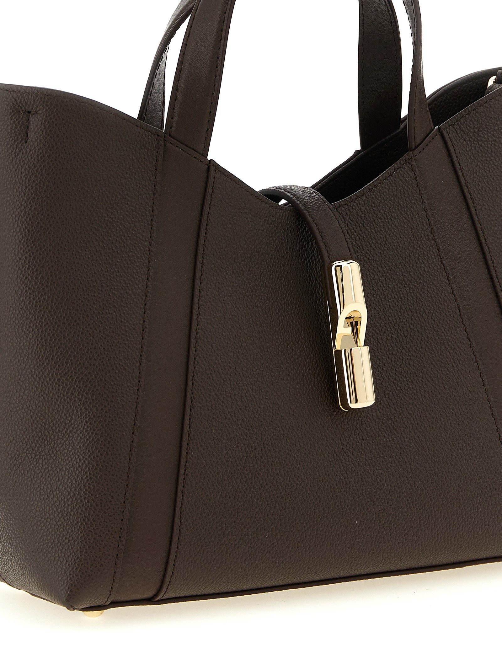 Furla Dark Brown Calfskin Tote Bag