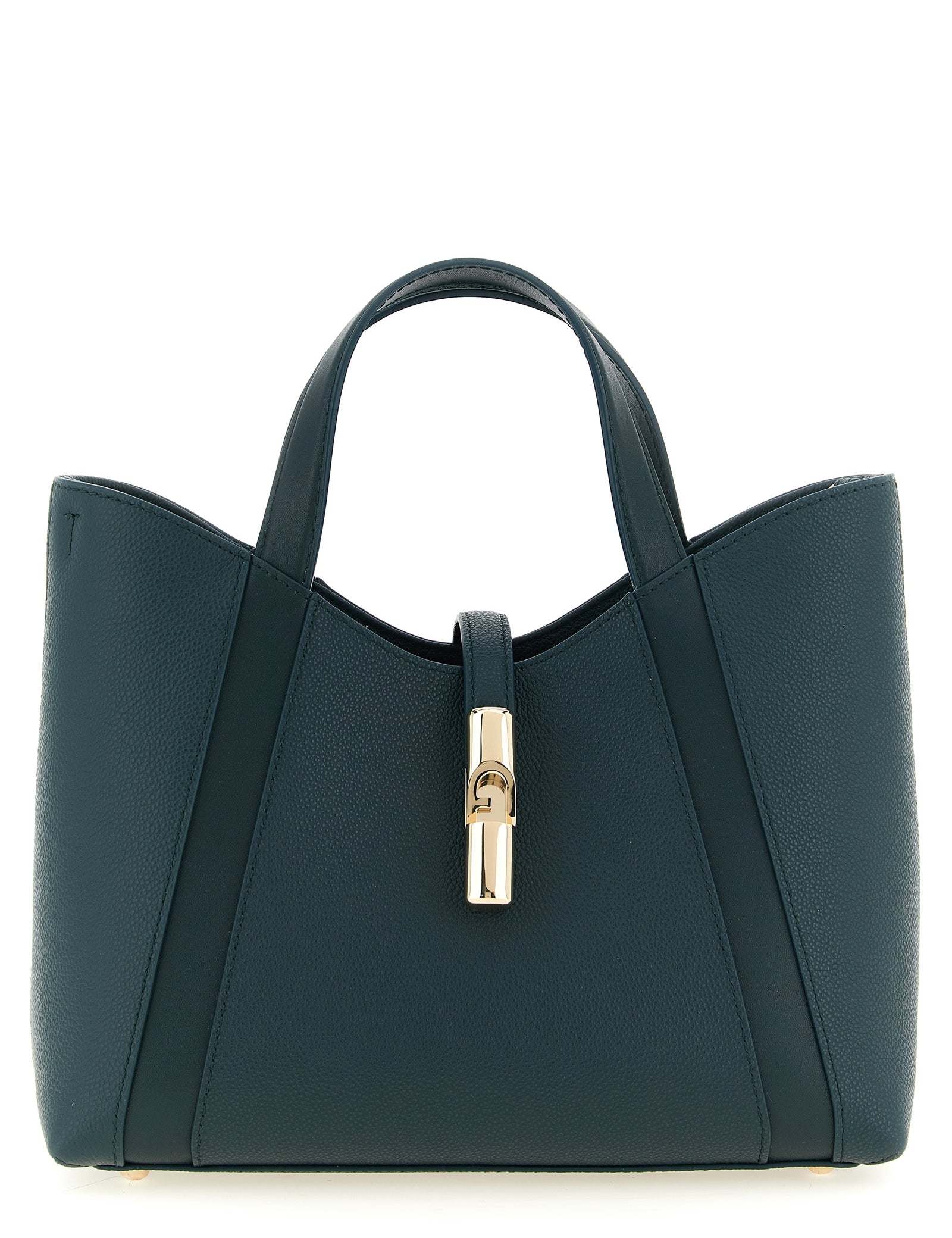 Furla Deep Teal Calfskin Tote Bag