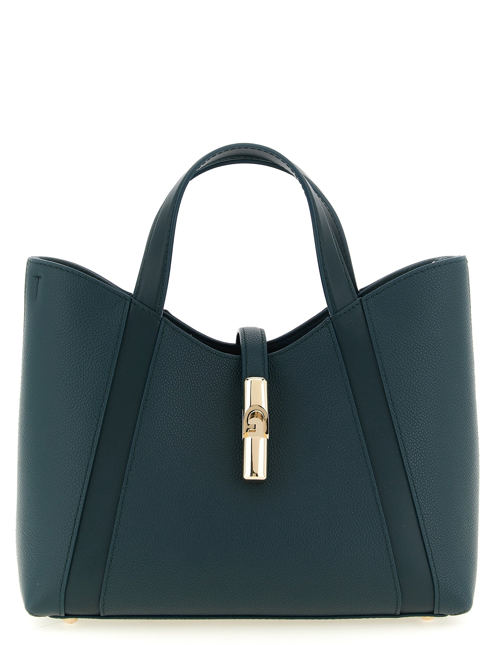 Furla Deep Teal Calfskin Tote Bag