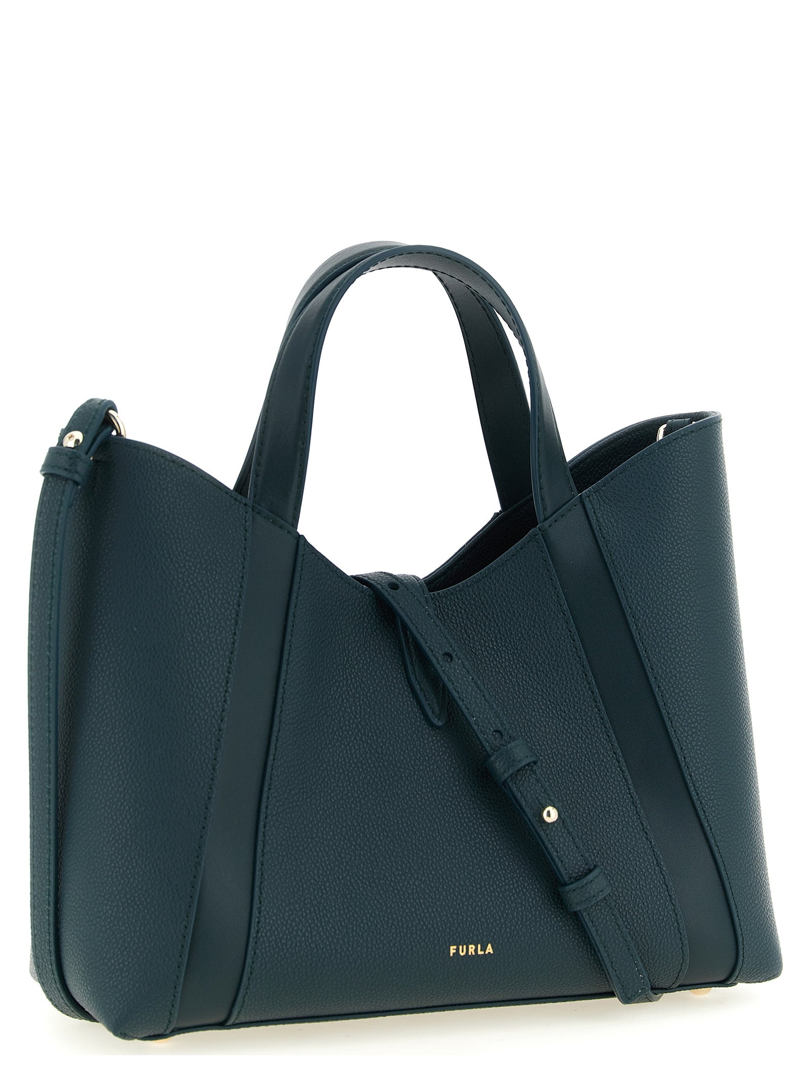 Furla Deep Teal Calfskin Tote Bag