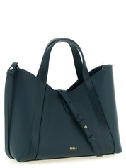 Furla Deep Teal Calfskin Tote Bag