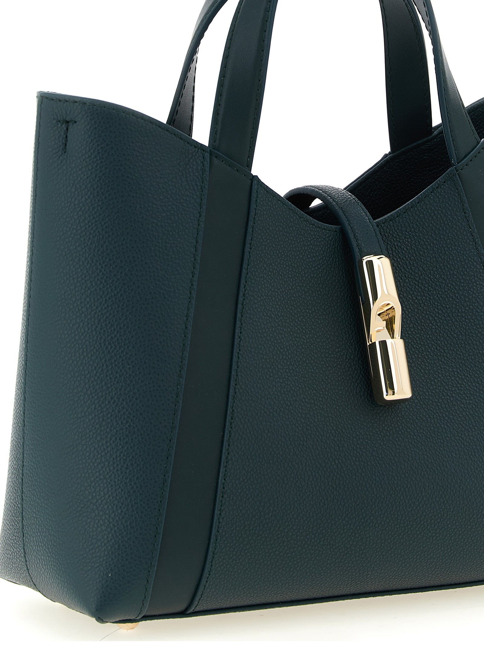 Furla Deep Teal Calfskin Tote Bag