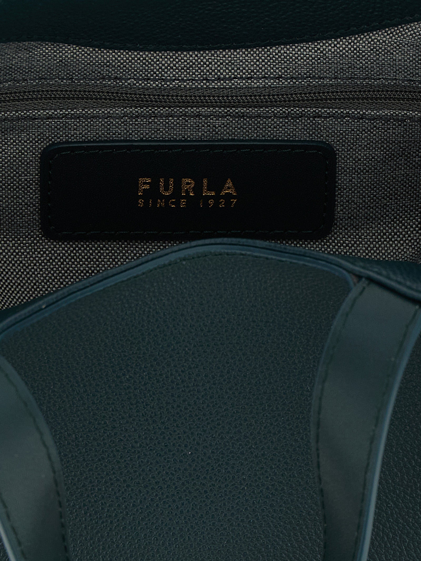 Furla Deep Teal Calfskin Tote Bag