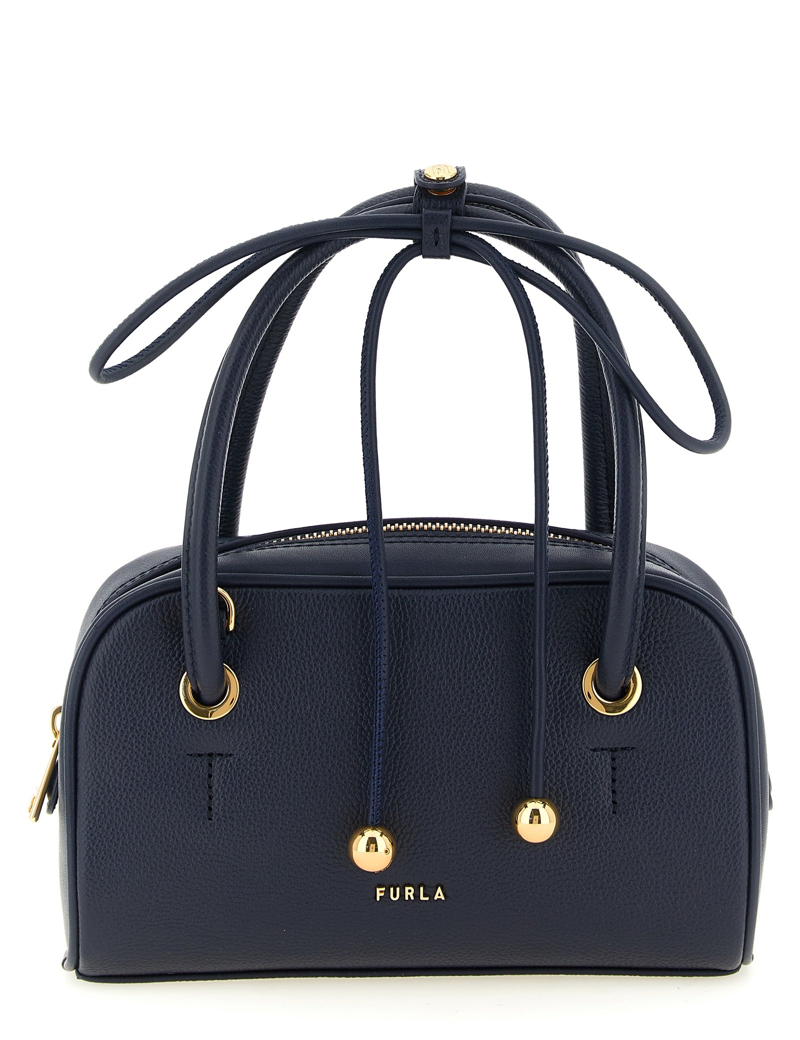 Furla Navy Blue Calfskin Handbag