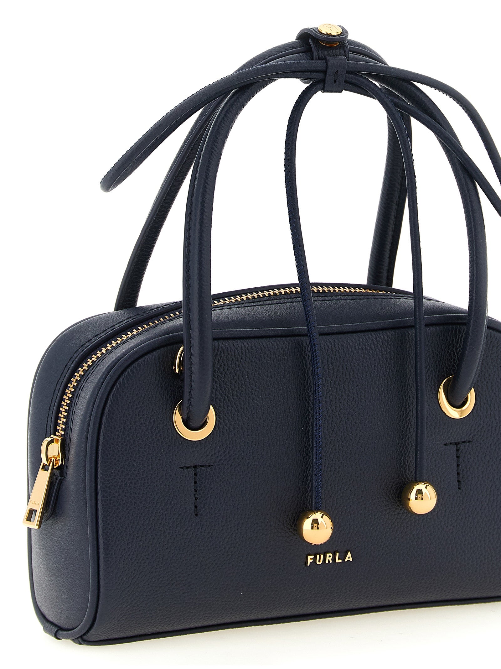 Furla Navy Blue Calfskin Handbag