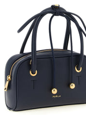 Furla Navy Blue Calfskin Handbag
