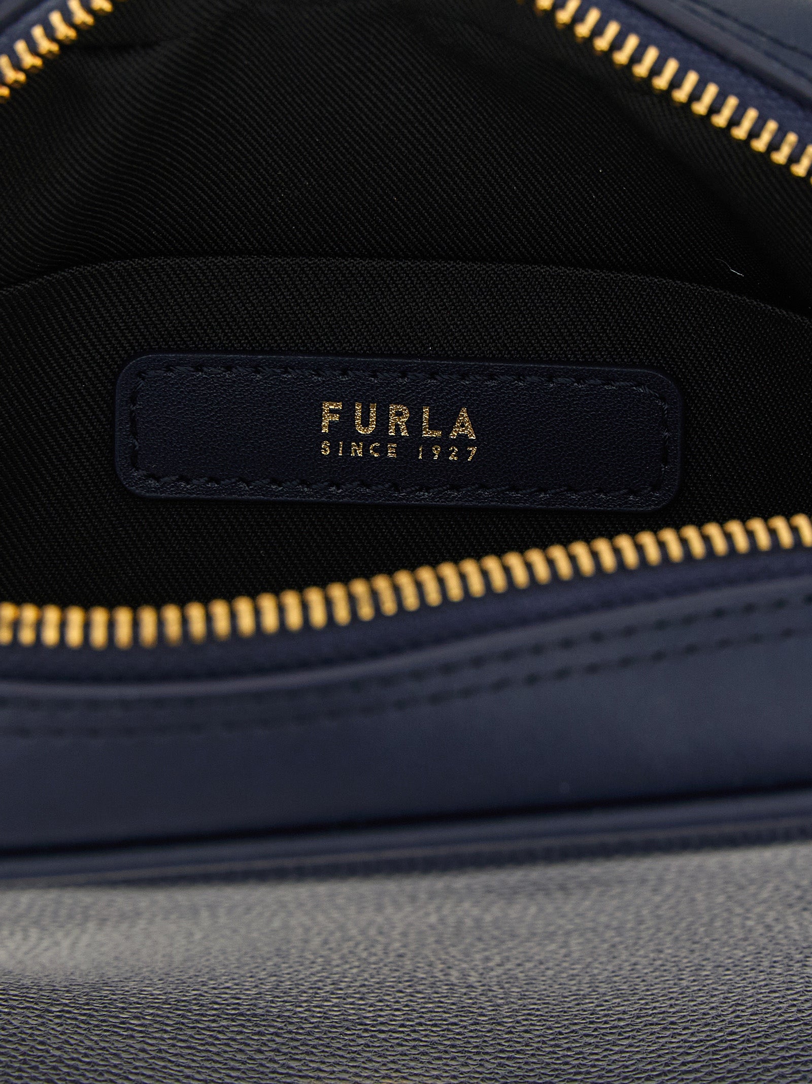 Furla Navy Blue Calfskin Handbag