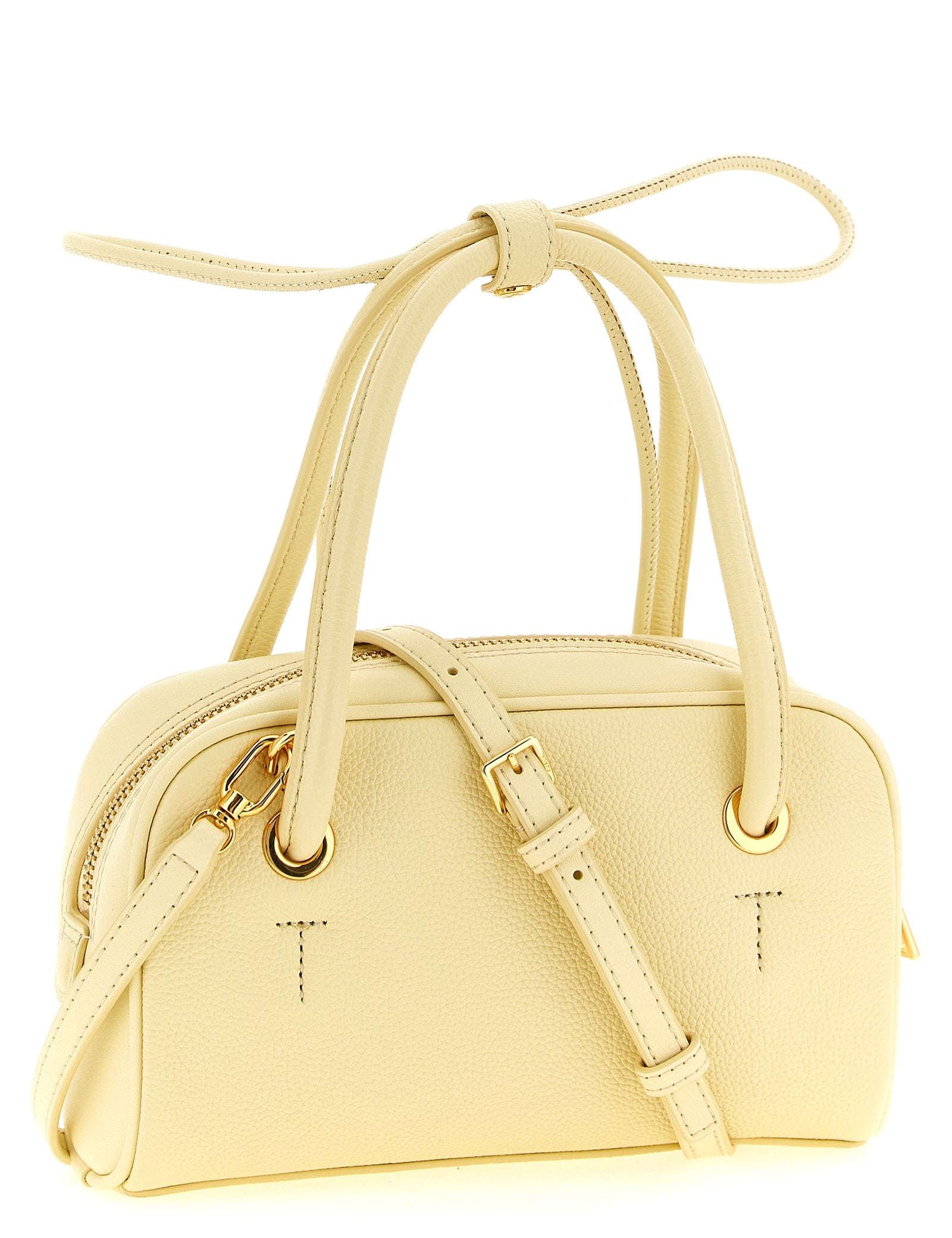 Furla Pastel Yellow Calfskin Mini Handbag