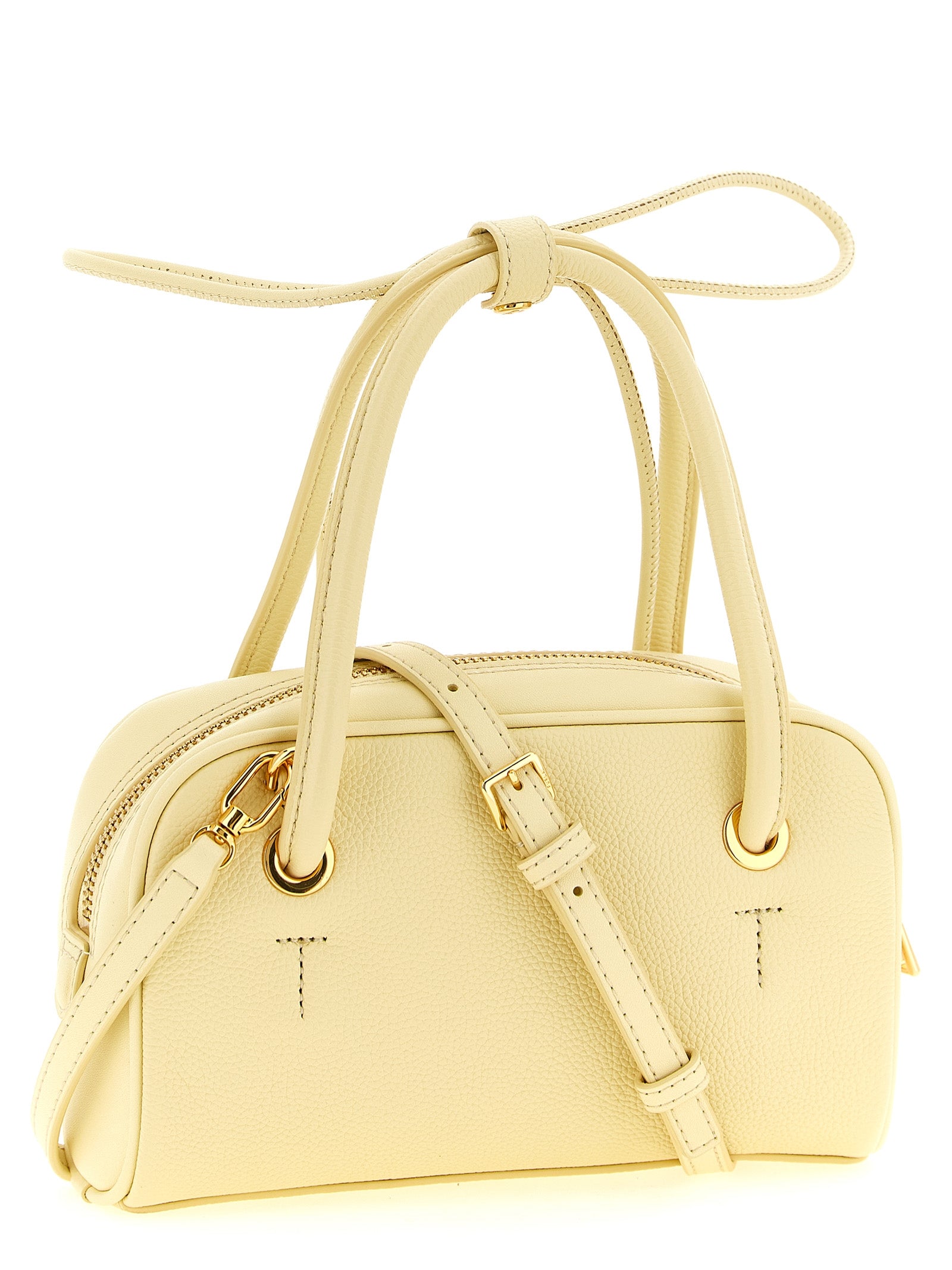 Furla Pastel Yellow Calfskin Mini Handbag