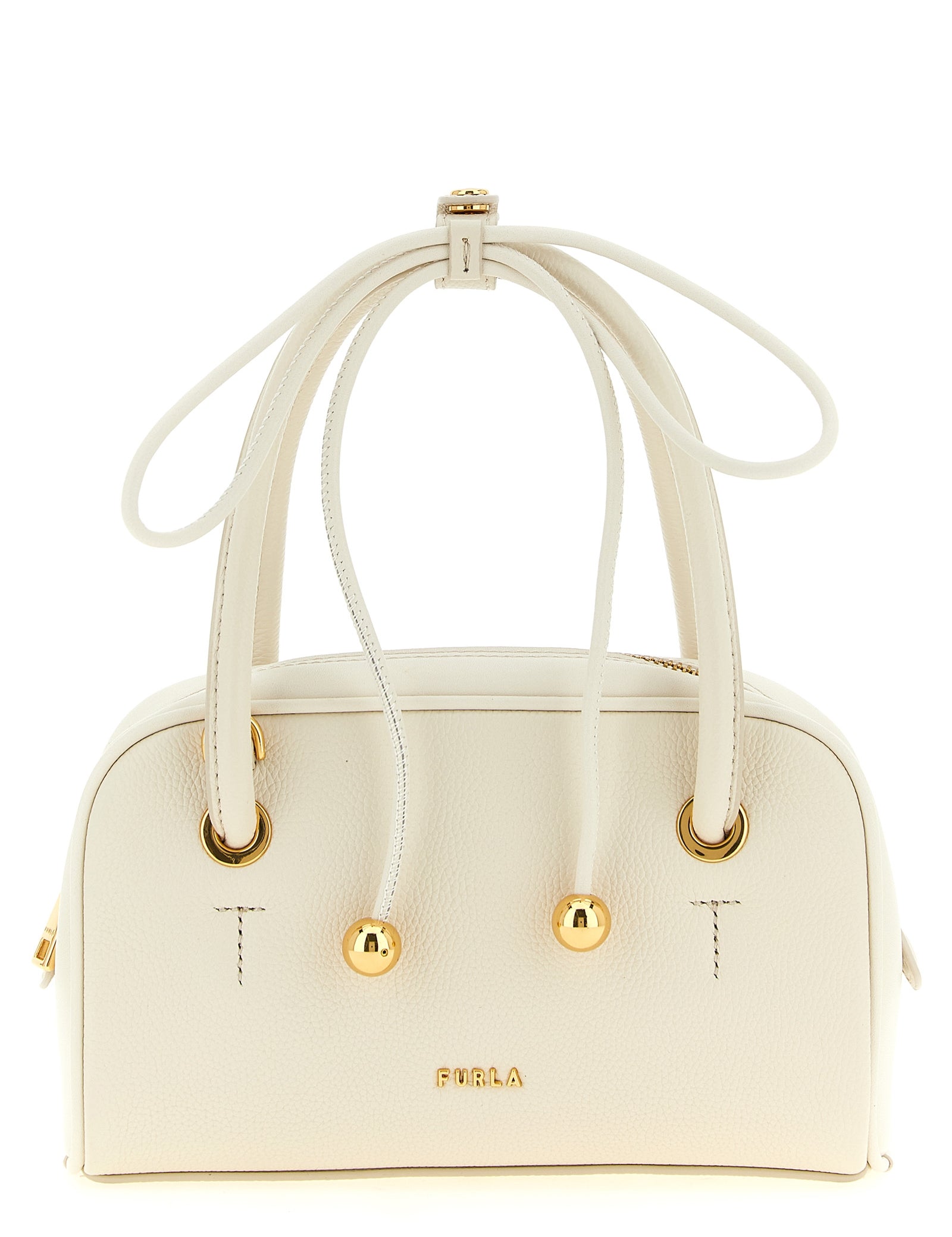 Furla Cream White Calfskin Handbag